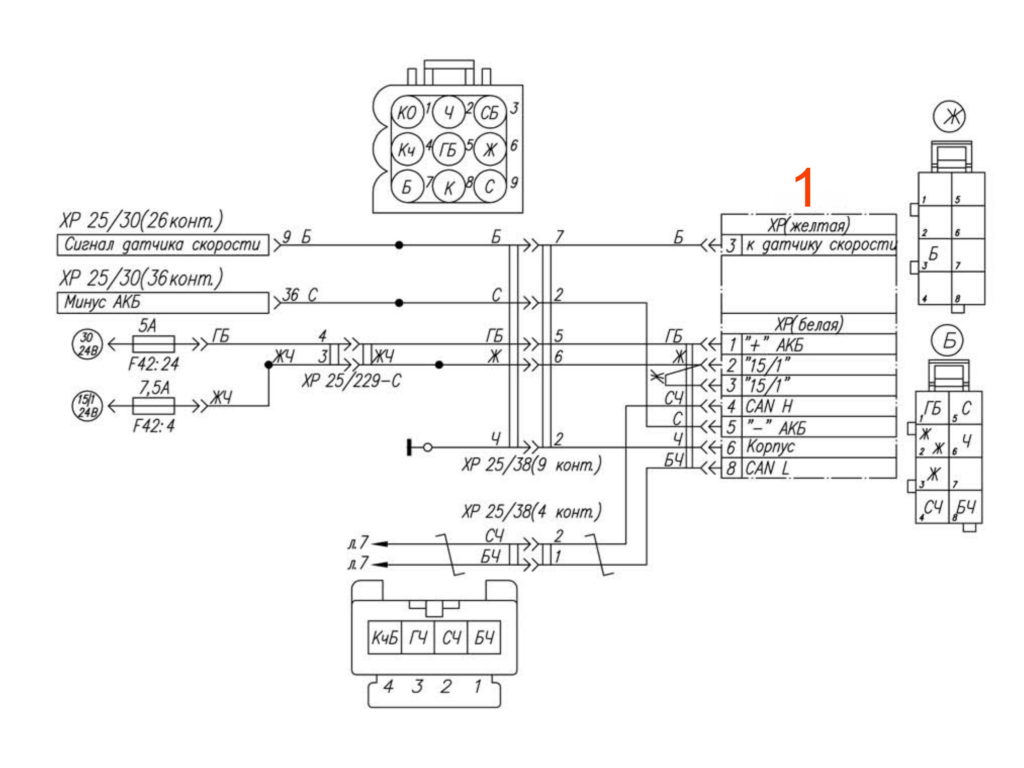 Подключение спидометра камаз схема подключения