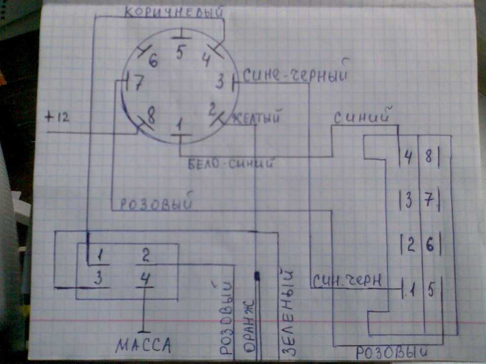 Схема подключения реле поворотов на мазе