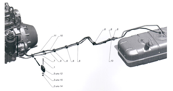 Схема бензопровода газель 405 двигатель