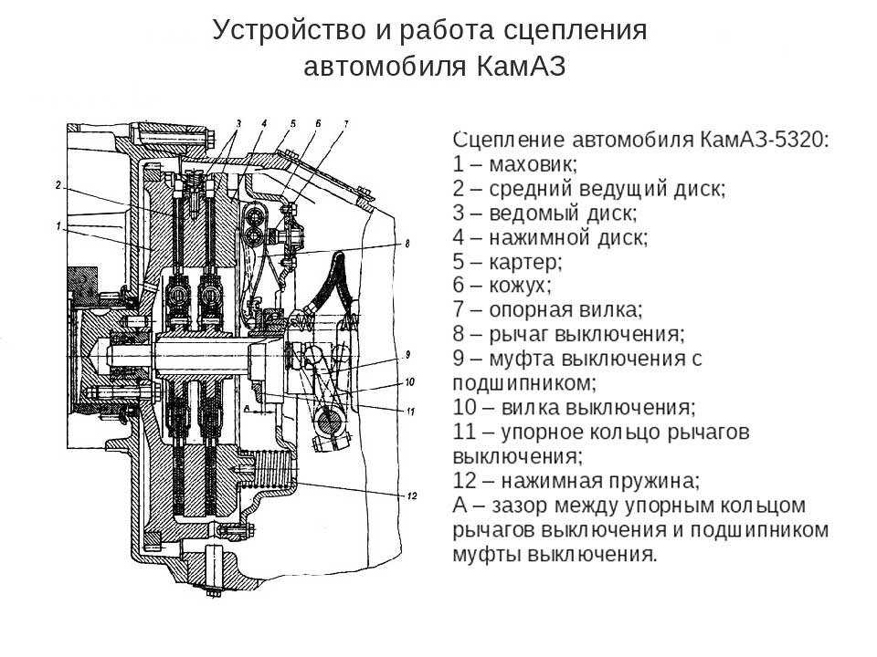 Схема сцепления камаз 5320