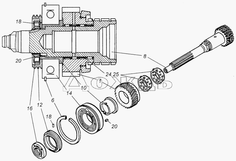 Кпп камаз 152 вторичный вал схема