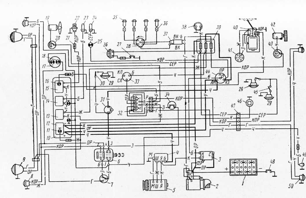 Схема электропроводки уаз фермер 421 двигатель