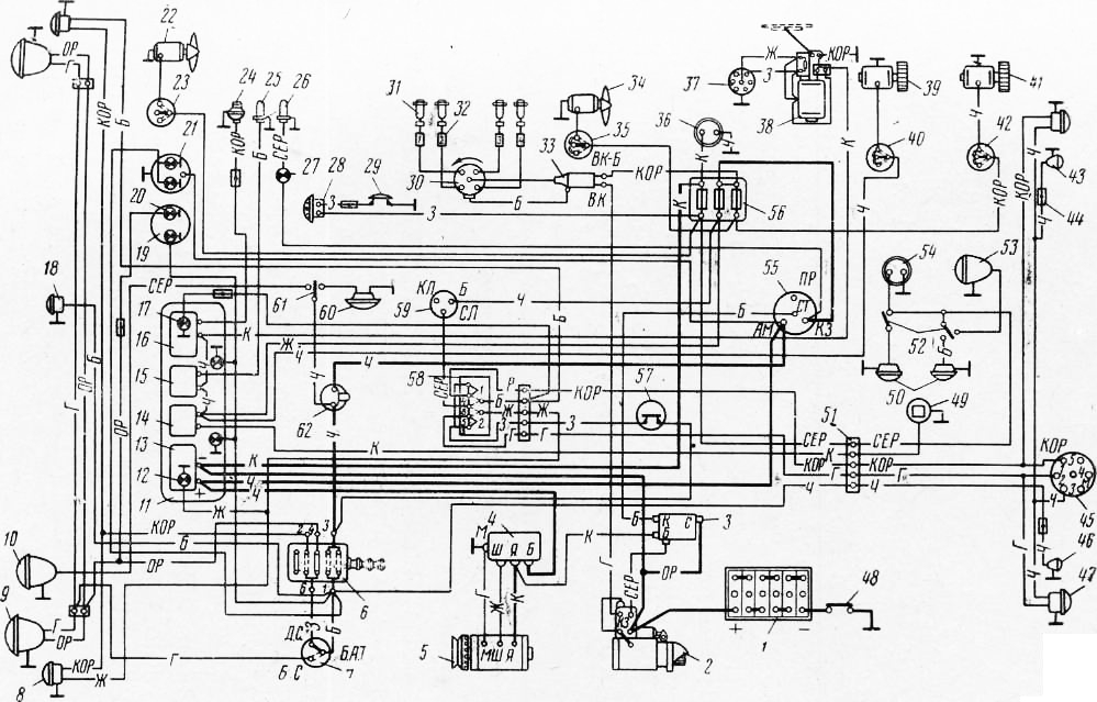 Схема электропроводки уаз буханка карбюратор с электронным зажиганием
