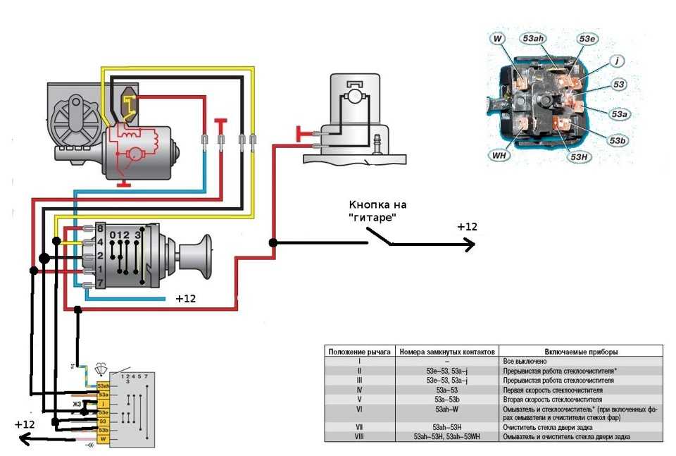 Схема подключения стеклоочистителя уаз буханка старого образца