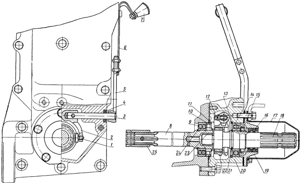 Трактор т 25 вал отбора мощности схема сборки