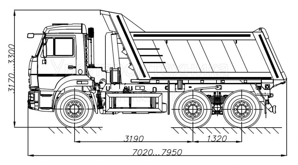 Камаз самосвал чертеж