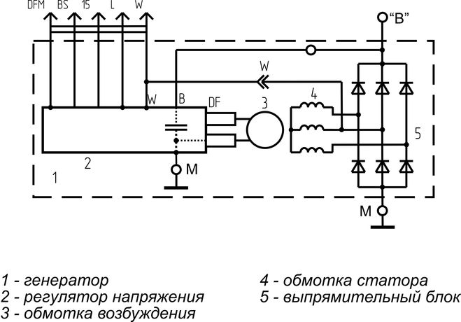 Схема подключения реле генератора камаз